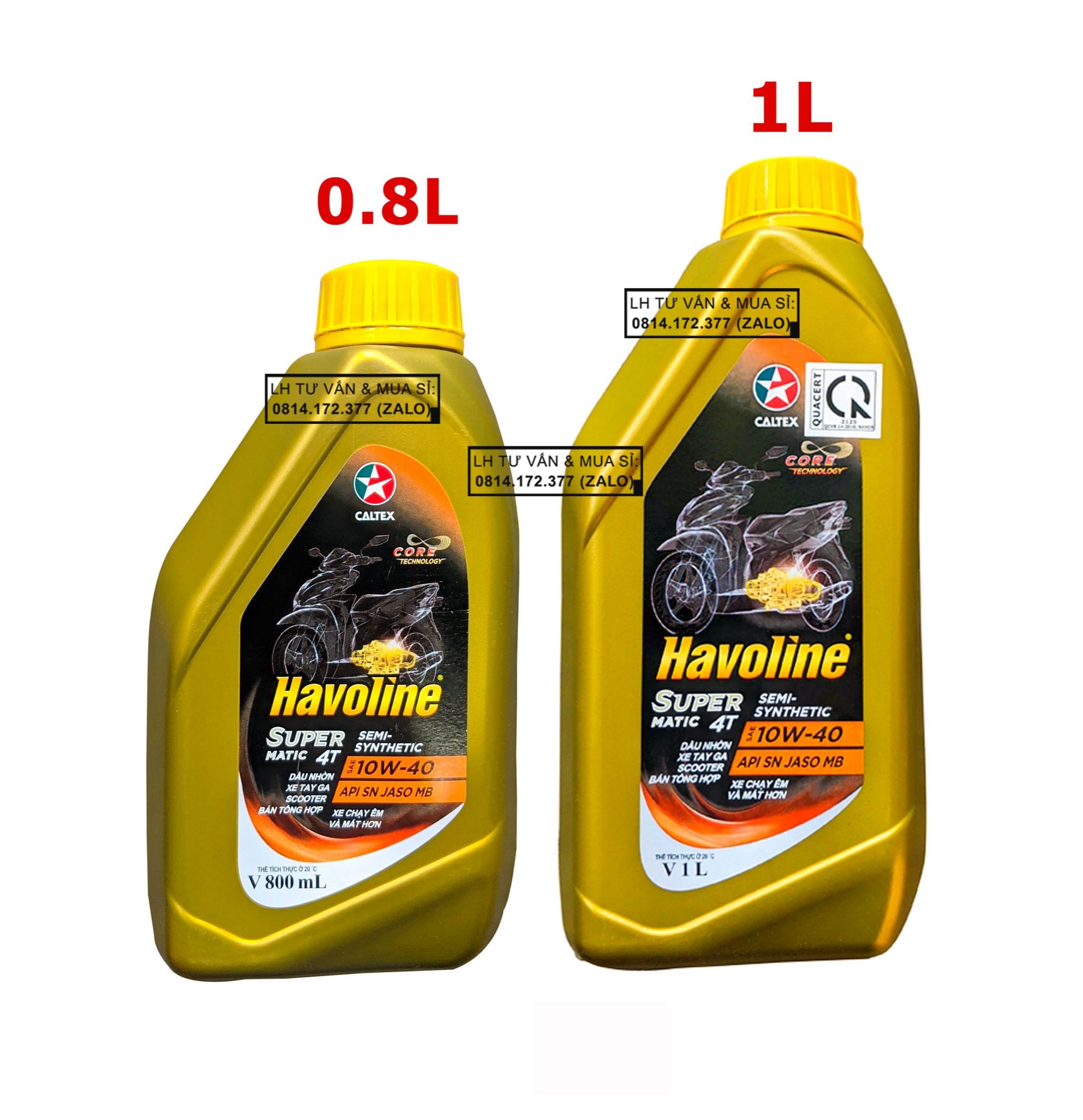 Dầu nhớt tổng hợp tay ga Caltex Havoline Semi-Matic 10w40 1000ml ( 1L )