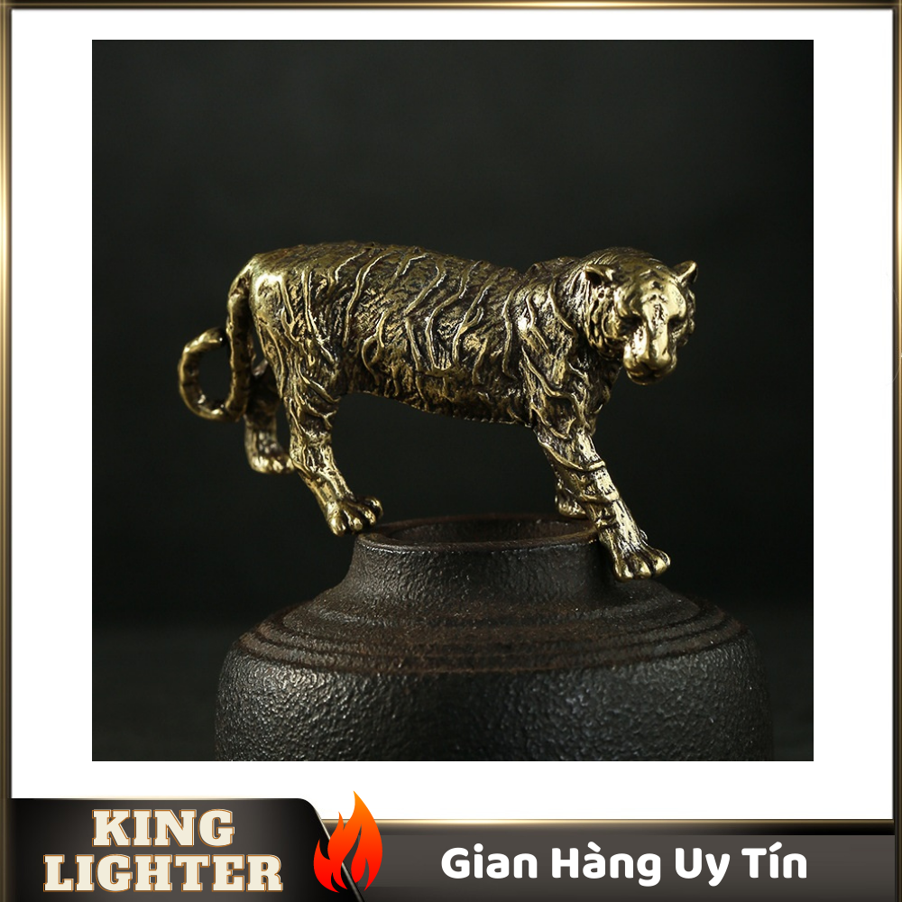 [HCM]Tượng Đồng Phong Thủy Hình Con Hổ Trang Trí Đem Lại May Mắn Móc Khóa Mặt Dây Chuyền (Kích Thước: 6.5cm x 3.3cm)
