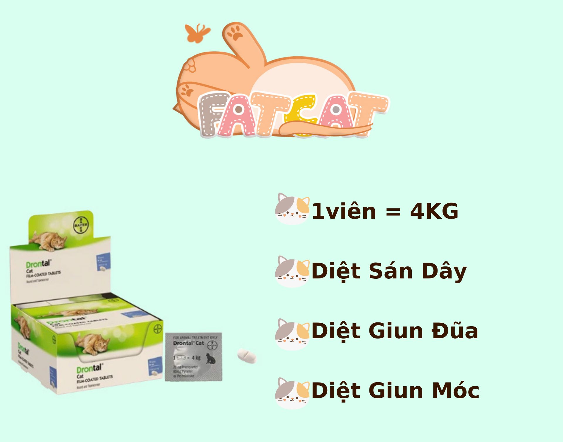 Thuốc Sổ Giun Drontal cho Mèo