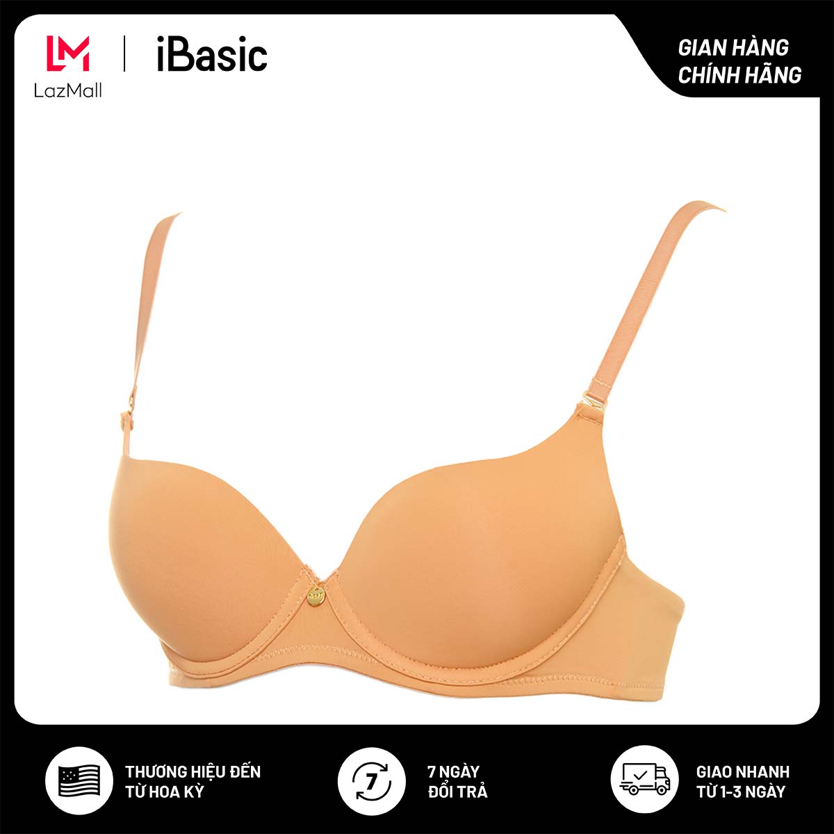 Áo ngực có gọng mút mỏng trơn cup T-Shirt iBasic BRAW146
