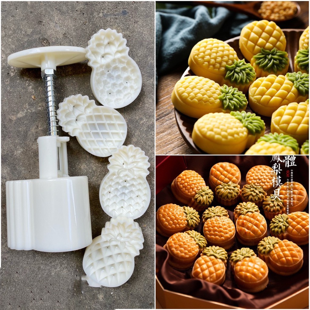 Khuôn bánh dứa lò xo 4 mặt 50g