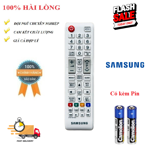 Remote điều khiển tivi samsung các dòng smart tv samsung aa59-00796a màu trắng - hàng chính hãng made in indonesia