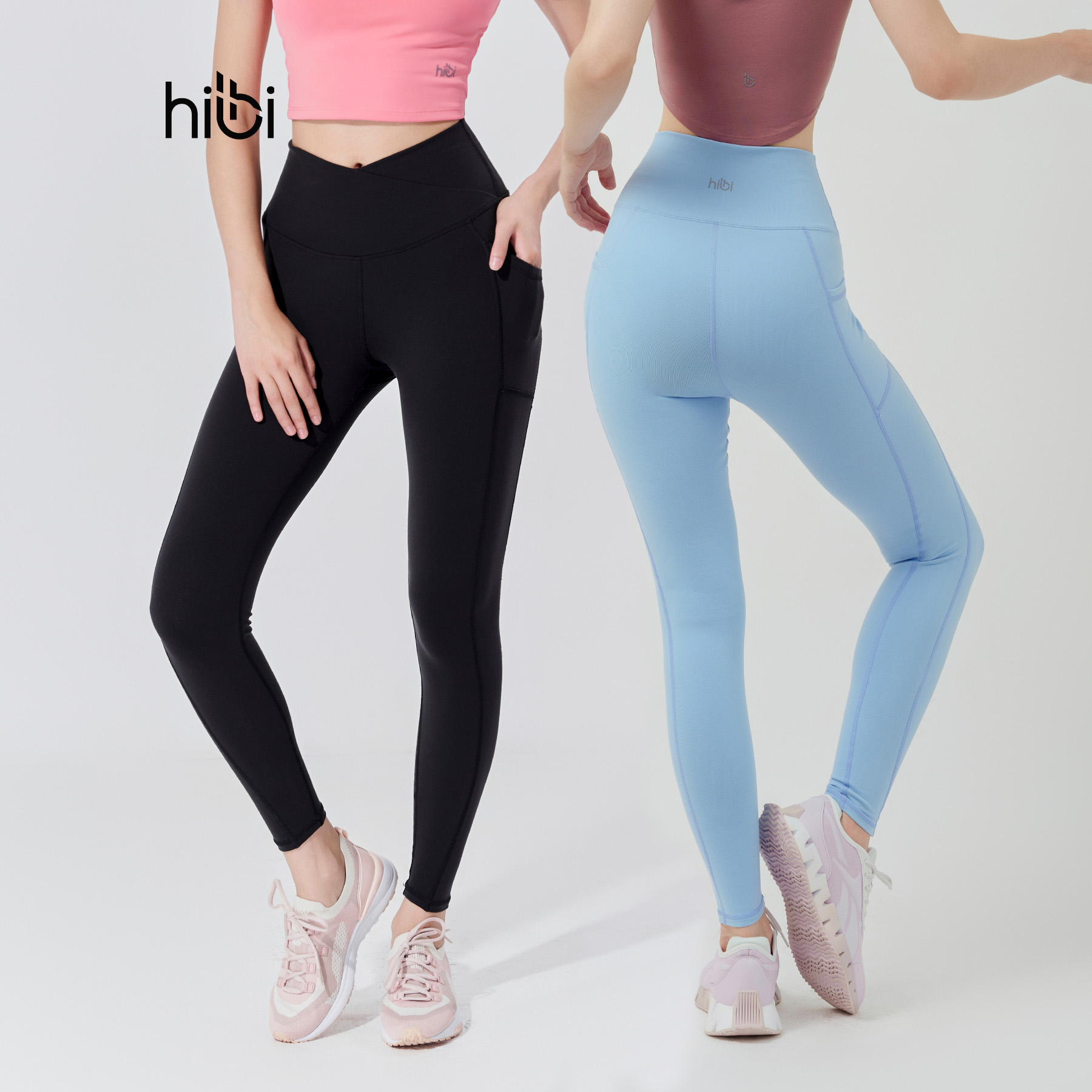 Quần Tập Yoga Gym Luxury Hibi Sports QD316, Kiểu Lưng Chéo Có Túi, Chất Vải Cao Cấp Hi Fabric