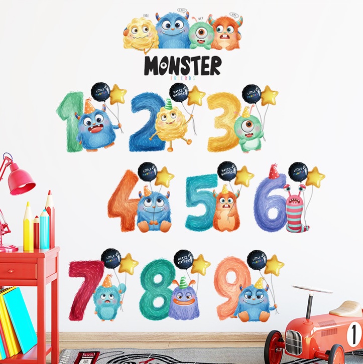 Decal dán tường Học đếm số- T2- vivadecal