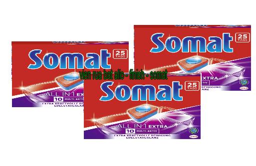 Viên rửa chén Somat Đức dùng cho máy rửa chén lốc 3 hộp 25 viên rửa chén