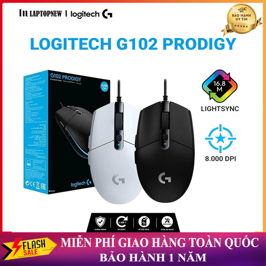 [ HCM ] [ Free Ship )( Hàng Chính Hãng - Giá Tốt ) Chuột Logitech Gaming G102 Bản Nâng Cấp - 8000DPI Bảo Hành 12 Tháng - Nhà Phân Phối Chính Thức Hỗ trợ máy tính.