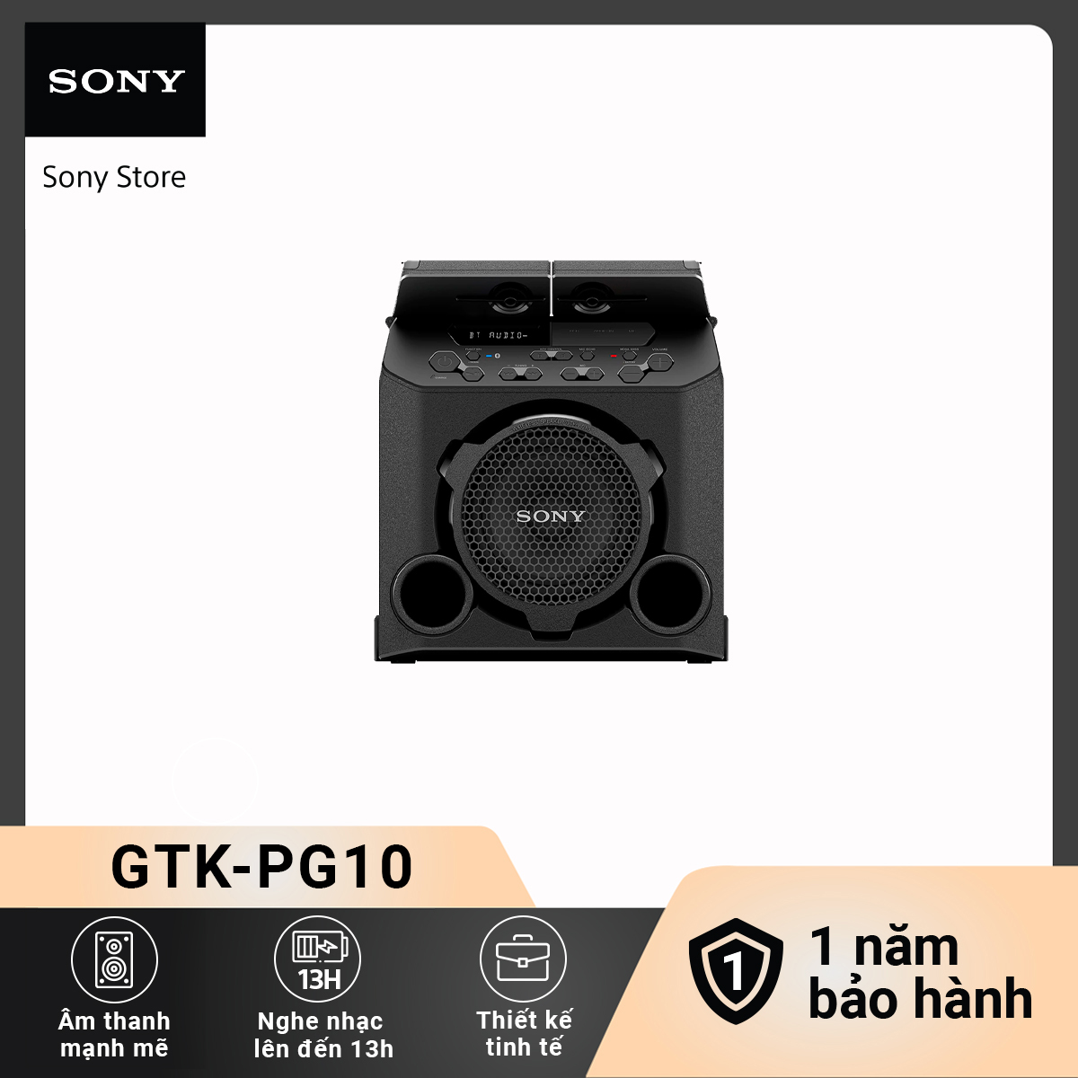 Hệ thống âm thanh Sony mạnh mẽ linh hoạt tích hợp Pin GTKPG10