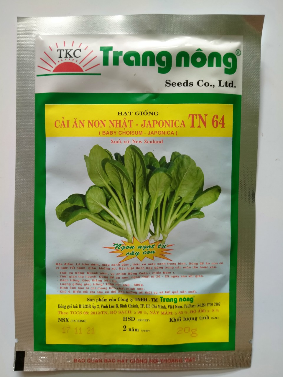 Hạt giống cải ăn non gói 20gr