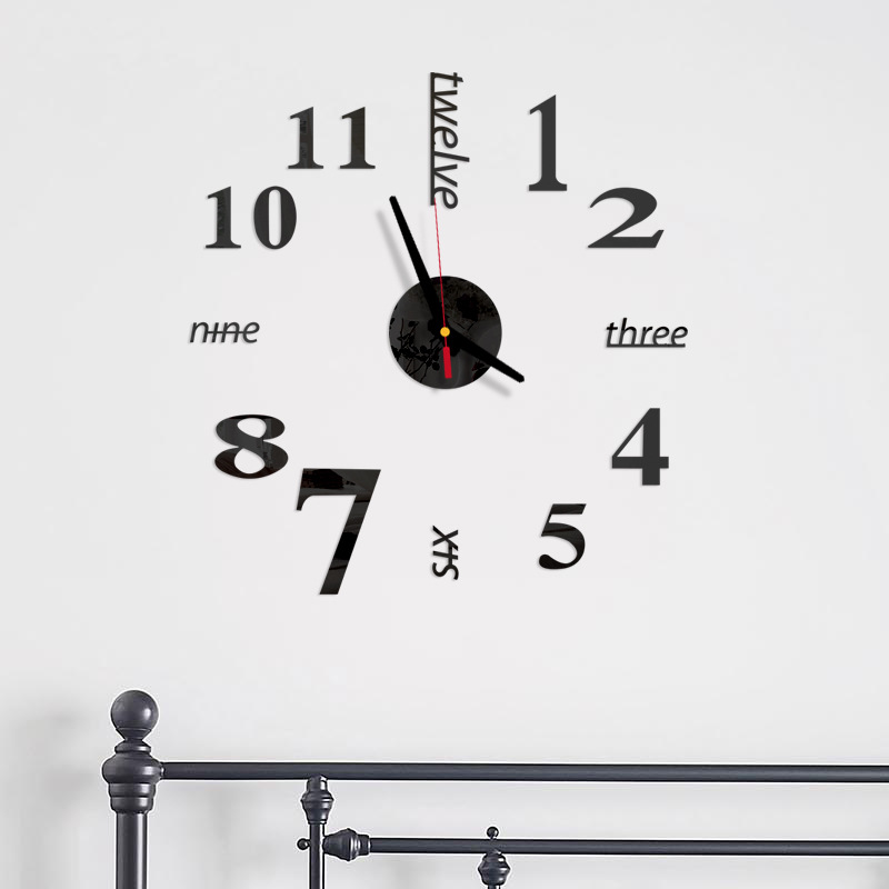 [15 MẪU] Đồng hồ dán tường DIY 40x40 + Pin, số & chữ tiếng anh - Đồng hồ treo tường - Nhiều mẫu - DH76
