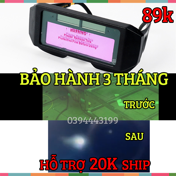 Kính hàn điện tử tự động cảm biến chống tia hồ quang bảo vệ mắt, dùng pin NL mặt trời