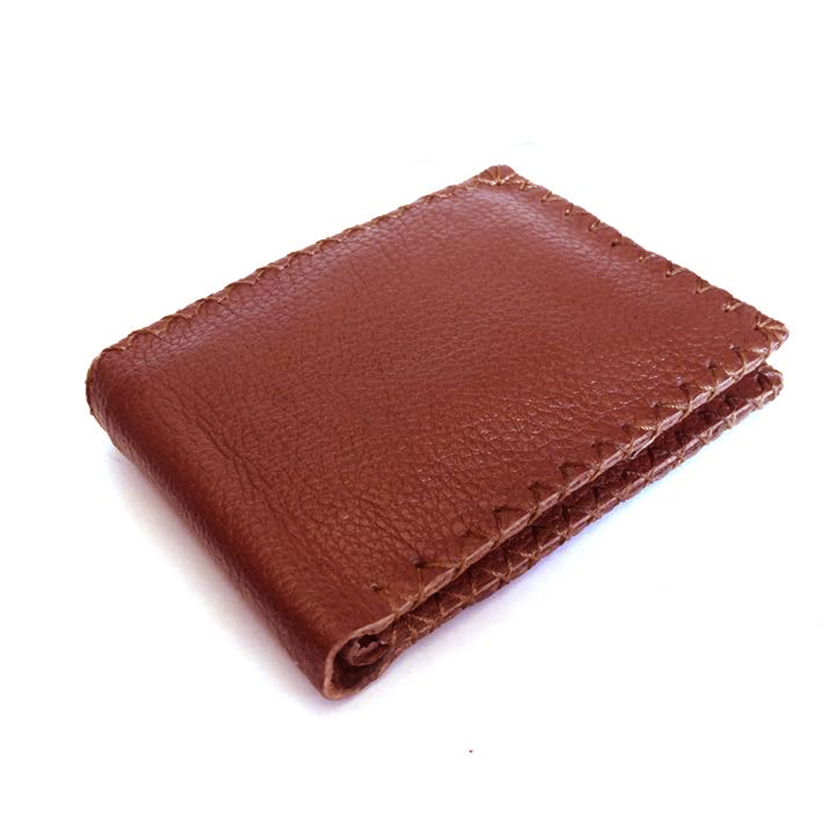 Ví nam da bò handmade kiểu ngang dah2 v0043 màu nâu