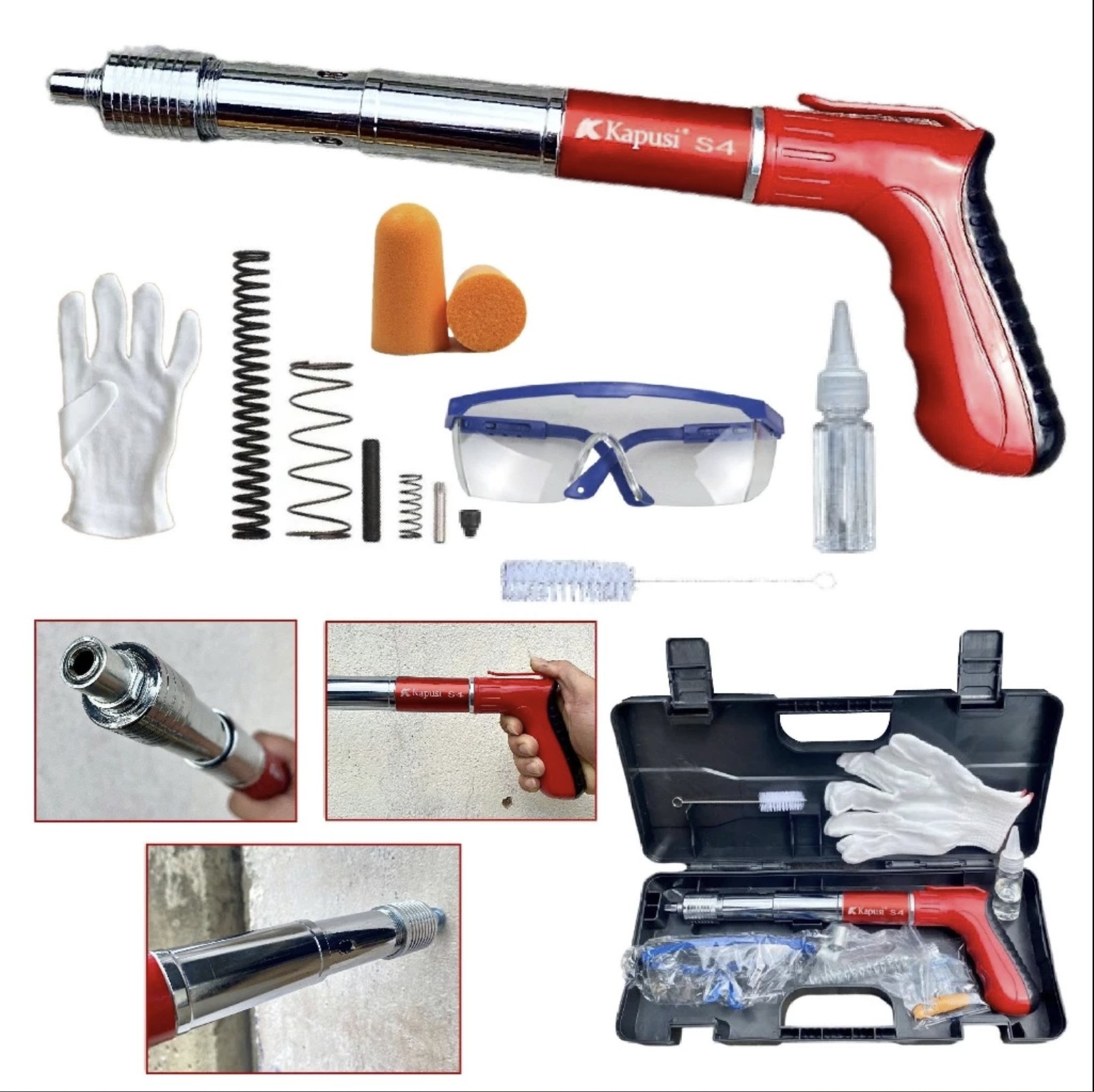 Máy bắn đinh Hạt Nổ bê tông Kapusi - Súng bắn đinh cực mạnh xuyên mọi vật liệu 