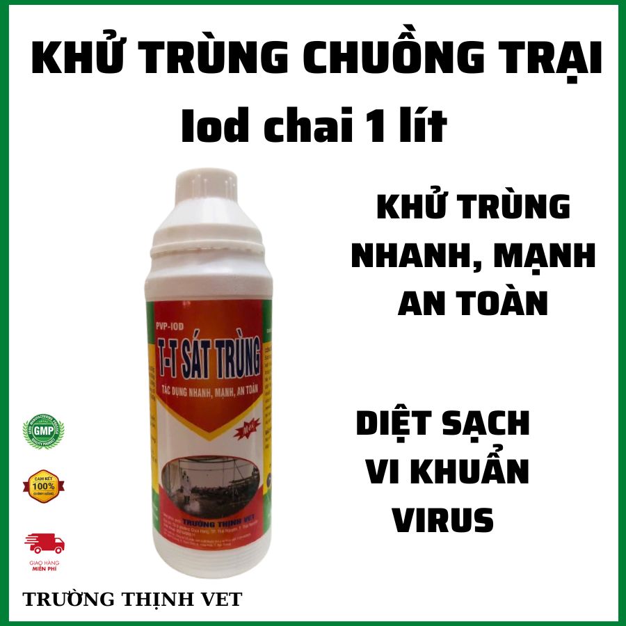  Thuốc sát trùng chuồng trại Iodine 1 lít khử khuẩn diệt mầm bệnh an toàn Thú y Trường Thịnh 