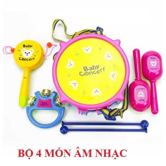 Đồ chơi 4 món âm nhạc - Đồ chơi cảm thụ âm nhạc cho bé