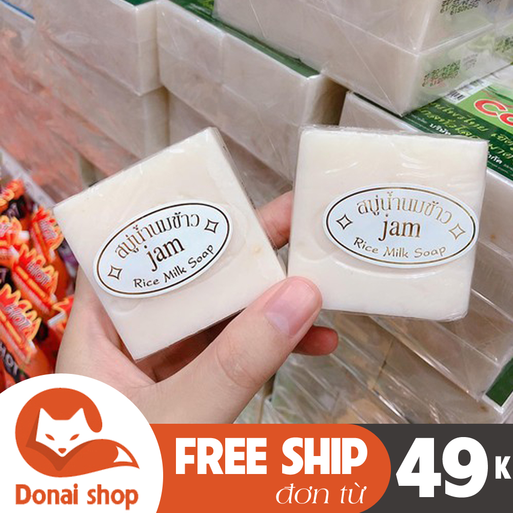 Combo bánh xà bông cám gạo Thái Lan trắng da trị mụn - Xà bông cục Thái Lan rửa mặt