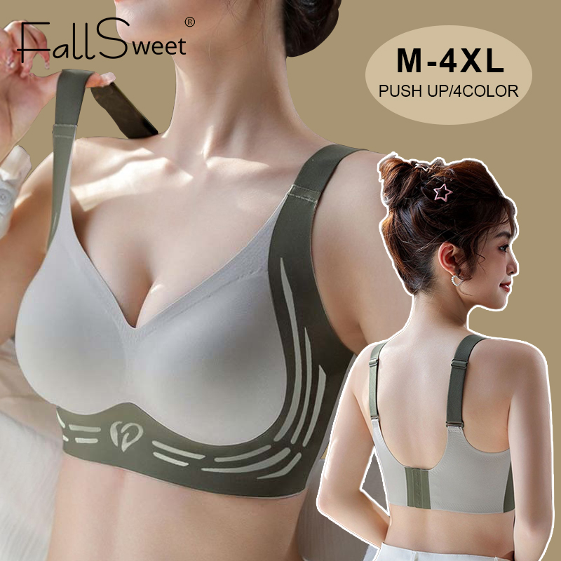 FallSweet Áo Bra Không Dây Nâng Ngực Nhẹ Nhàng Form Mỏng Ôm Sát Co Giãn Thoải Mái Plus Size M-4XL