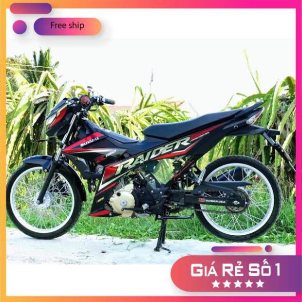 Tem rời xe raider fi đỏ đen crom.