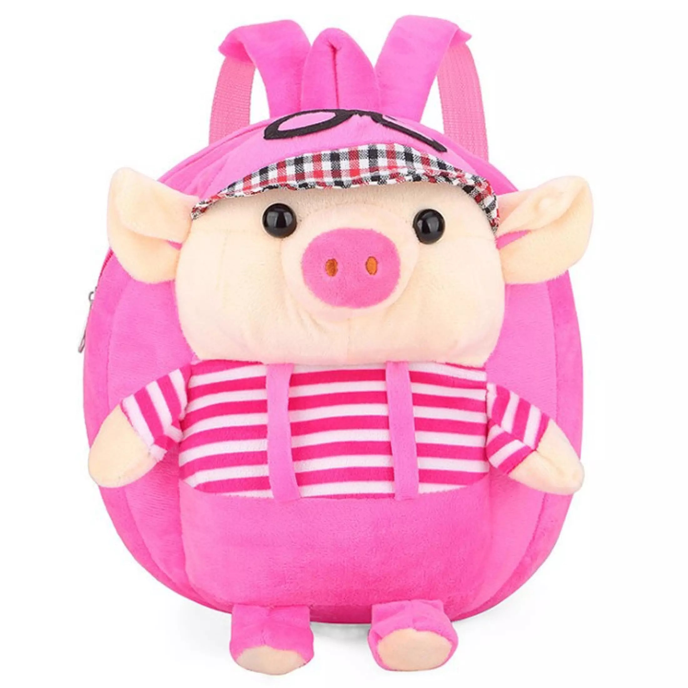 Balo thú bông hình con heo đội mũ đáng yêu cho bé trai bé gái mẫu giáo mầm non nhà trẻ