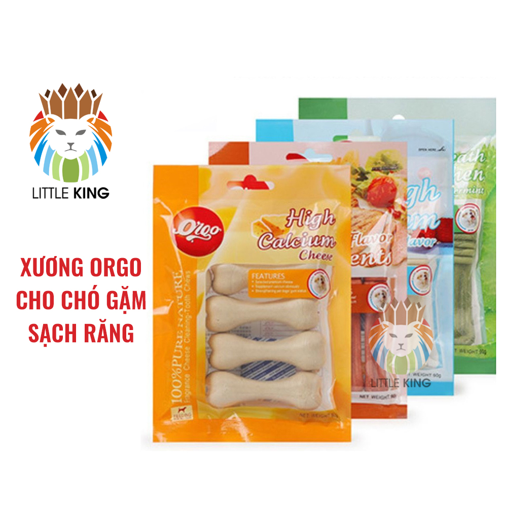 Xương gặm cho chó Orgo 90gr giúp sạch răng thơm miệng và bổ xung canxi Little King pet shop Chăm sóc thú cưng