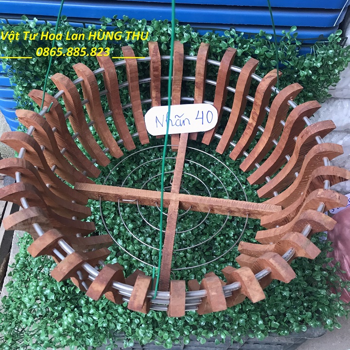 [FreeShip MAX] Chậu gỗ nhãn sen fi 40