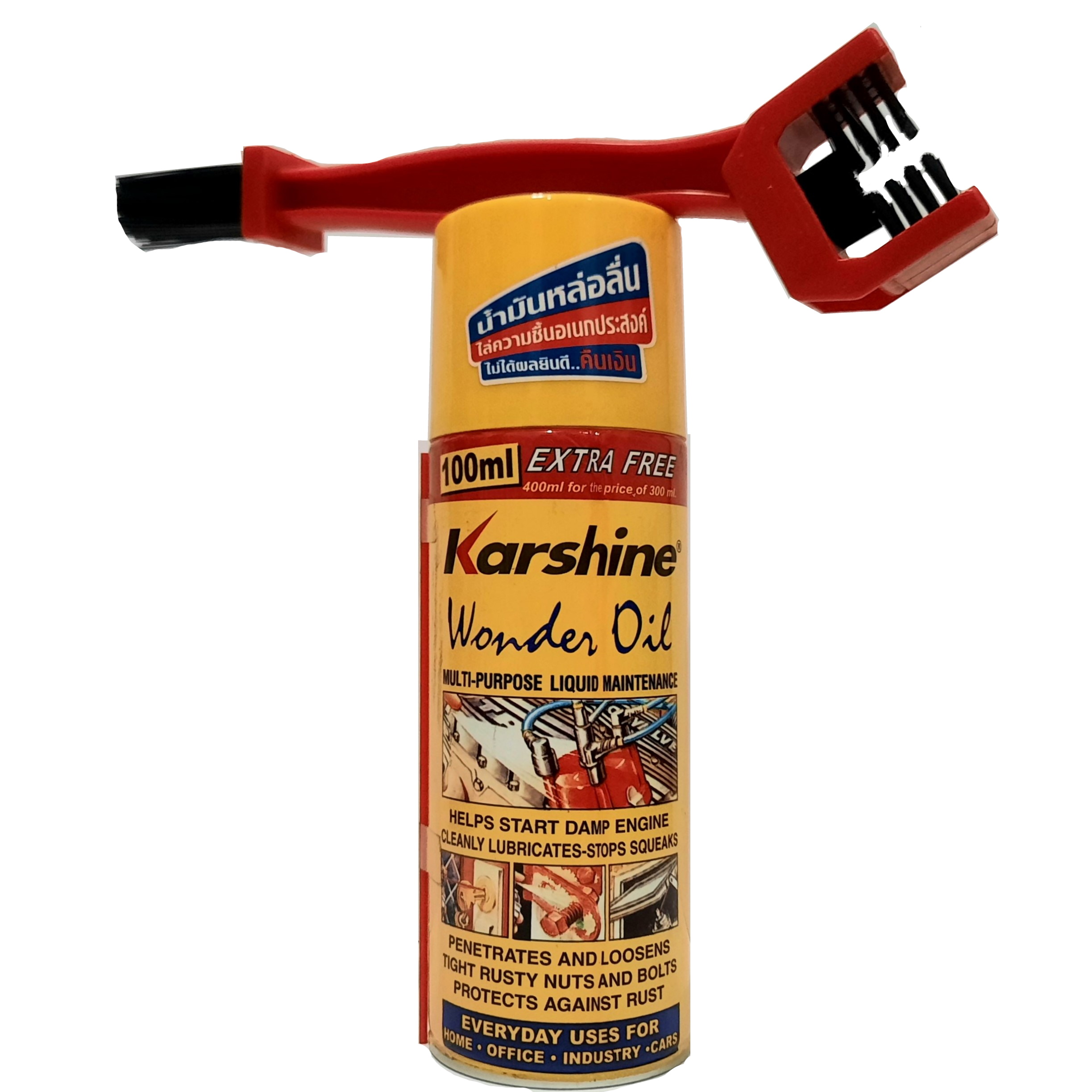 [HCM][combo vệ sinh sên chống rỉ đa năng]  Karshine Wonder Oil 400ml và Bàn chải 3 chiều
