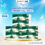 [COMBO 6 GÓI] Khăn giấy lụa đa năng PREMIER, 2 lớp – 100% bột giấy nguyên sinh, không chất tẩy, 220 tờ/gói – Chính hãng