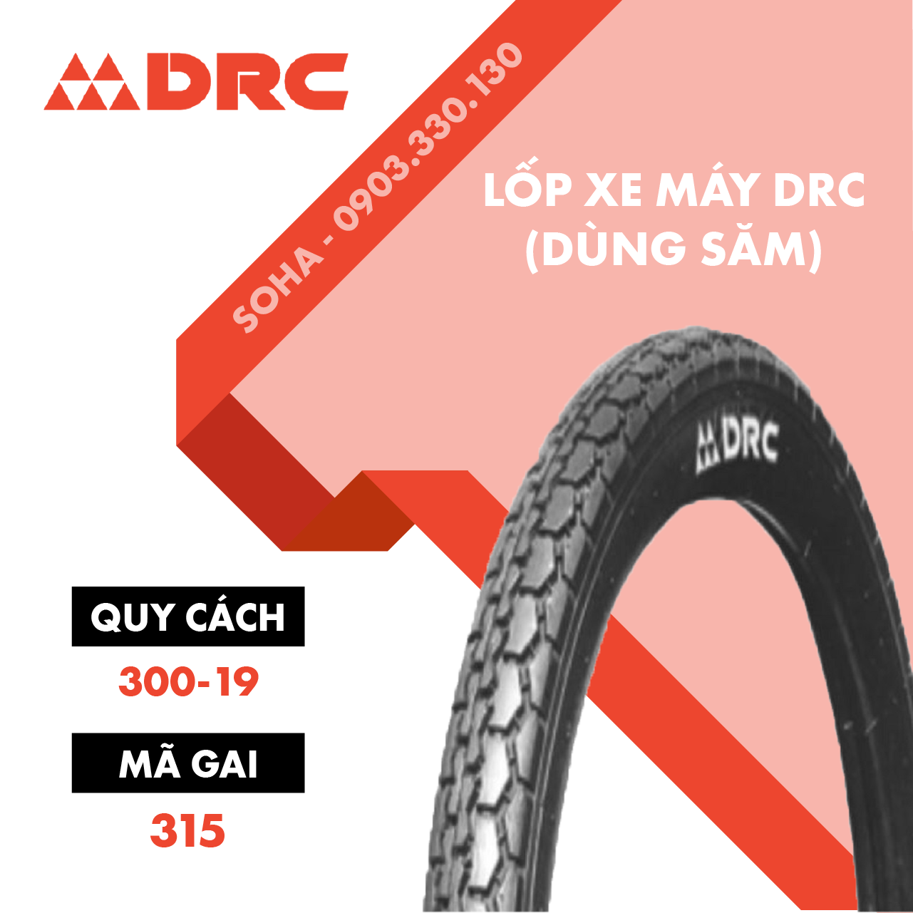 Vỏ/lốp xe ba gác 300-19