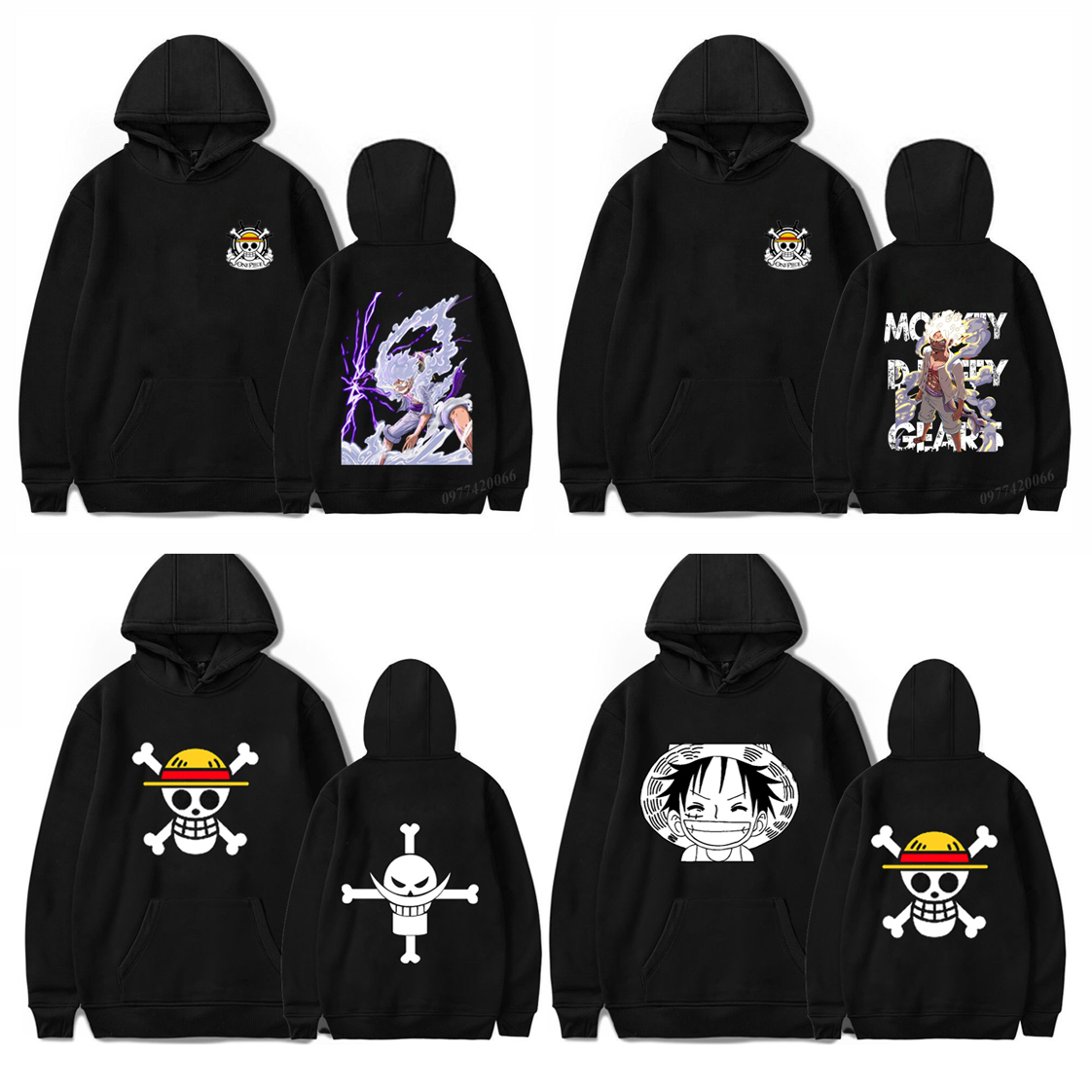 Áo hoodie one piece, áo khoác áo hoodie onepiece in hình luffy gear 5 loại đẹp