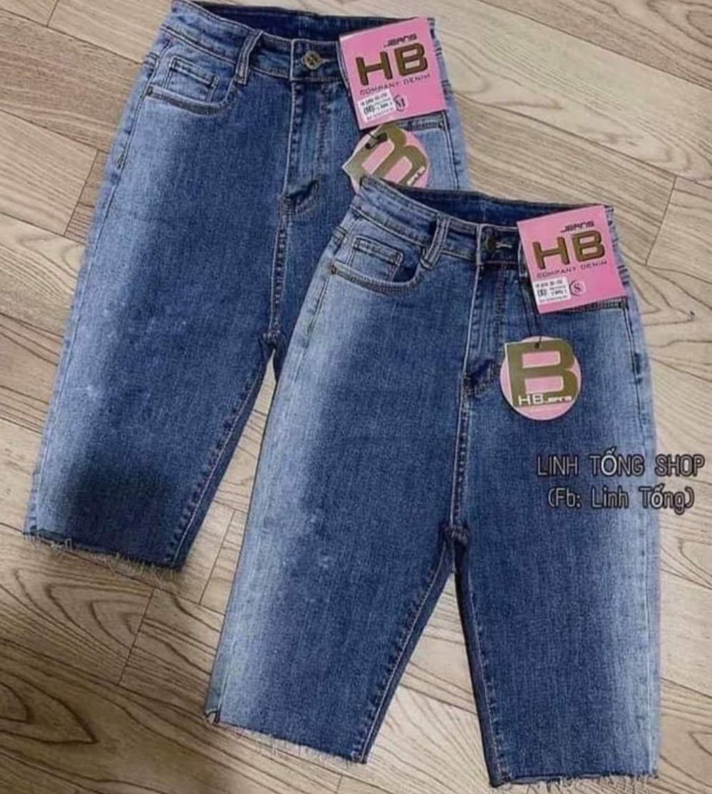 Quần ngố jeans nữ, bigsize, quần jeans lưng cao , quần ngố jeans co giãn, ngố thời trang 2 bên 7129