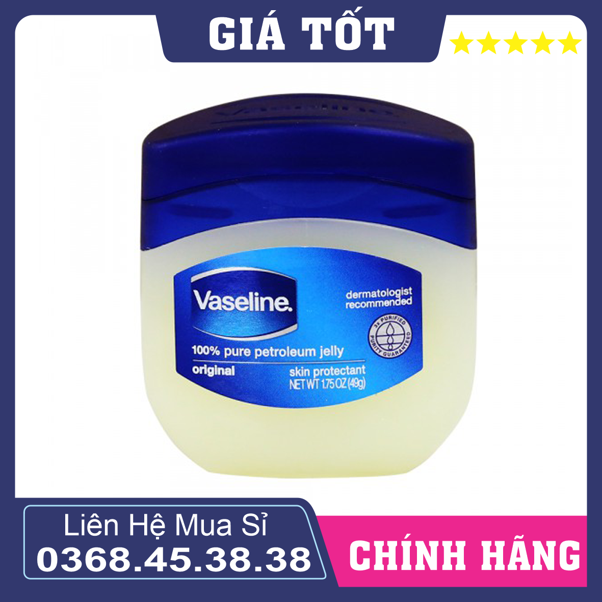 Sáp dưỡng ẩm Vaseline Healing Jelly Original 49g Mỹ