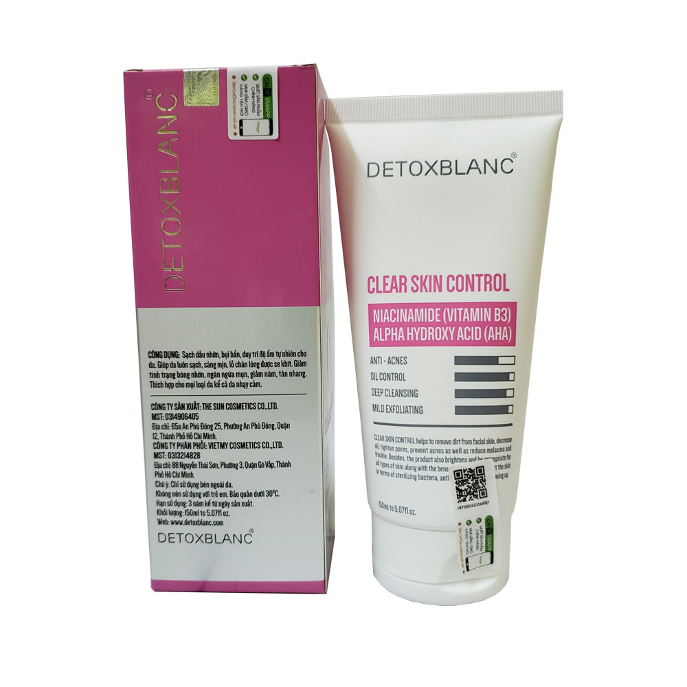 [HCM]Sữa rửa mặt sinh học Detox Blanc 150ml sạch da thải độc