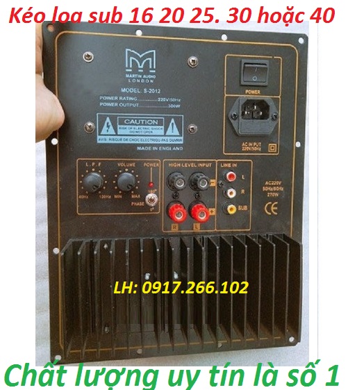 Mạch công suất loa sub martin 2 sò - mạch loa sub điện