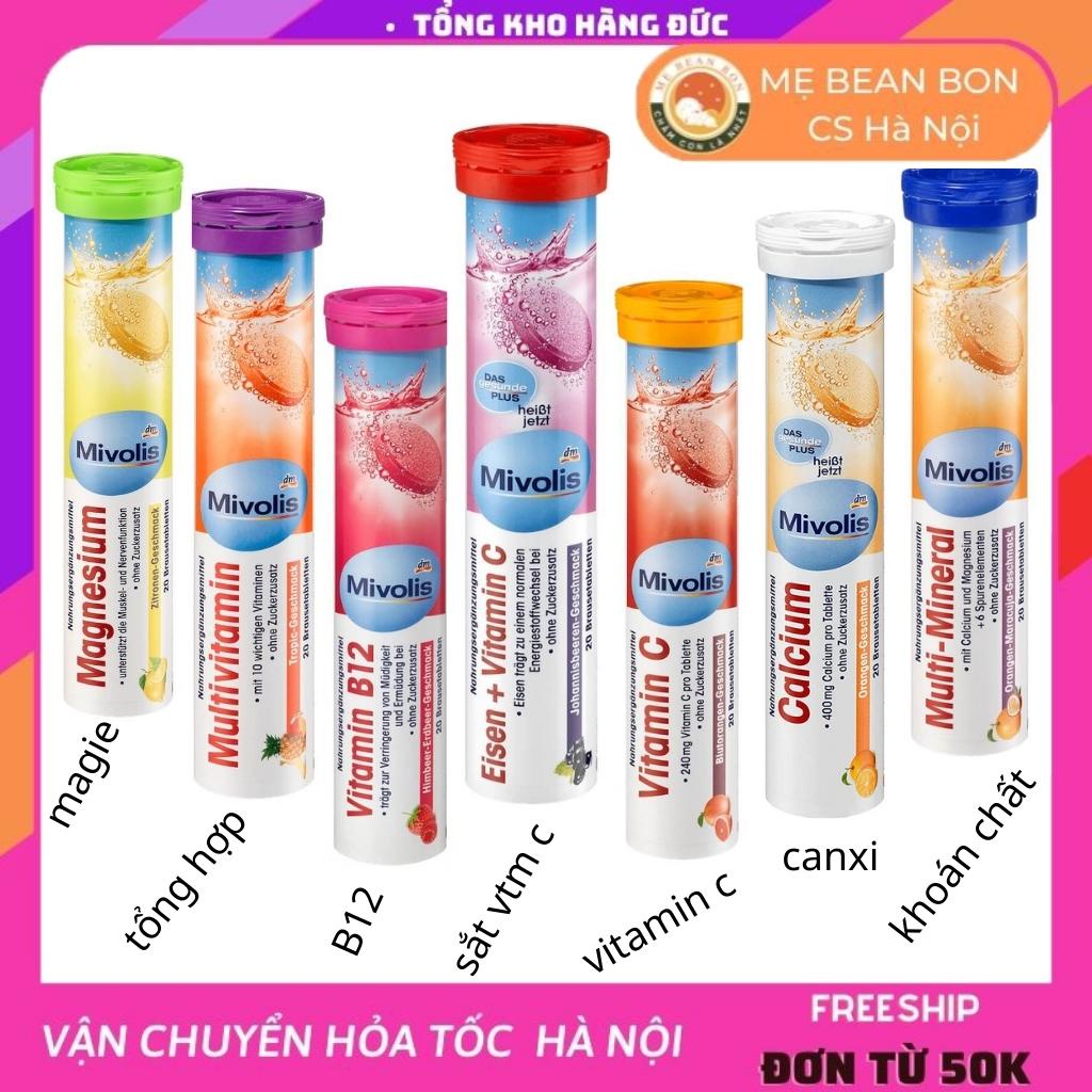 Viên Sủi Mivolis Vitamin C và các vitamin tổng hợp khác Hỗ trợ tăng cường hệ miễn dịch 20 Viên của ĐỨC dùng cho bé từ 2 tuổi trở lên và cả gia đình