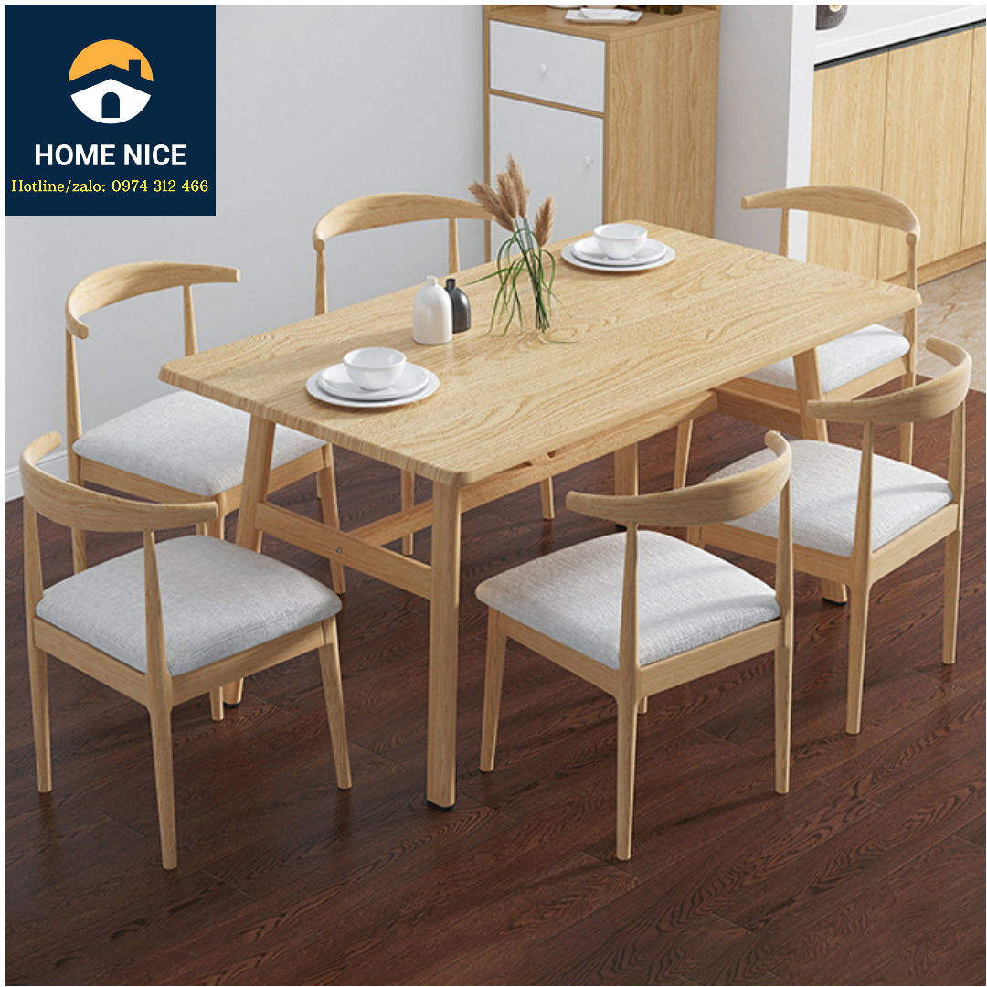 Bàn ăn 4 ghế decor thông minh, Bàn ăn cơm gia đình, bàn gỗ ăn giá rẻ