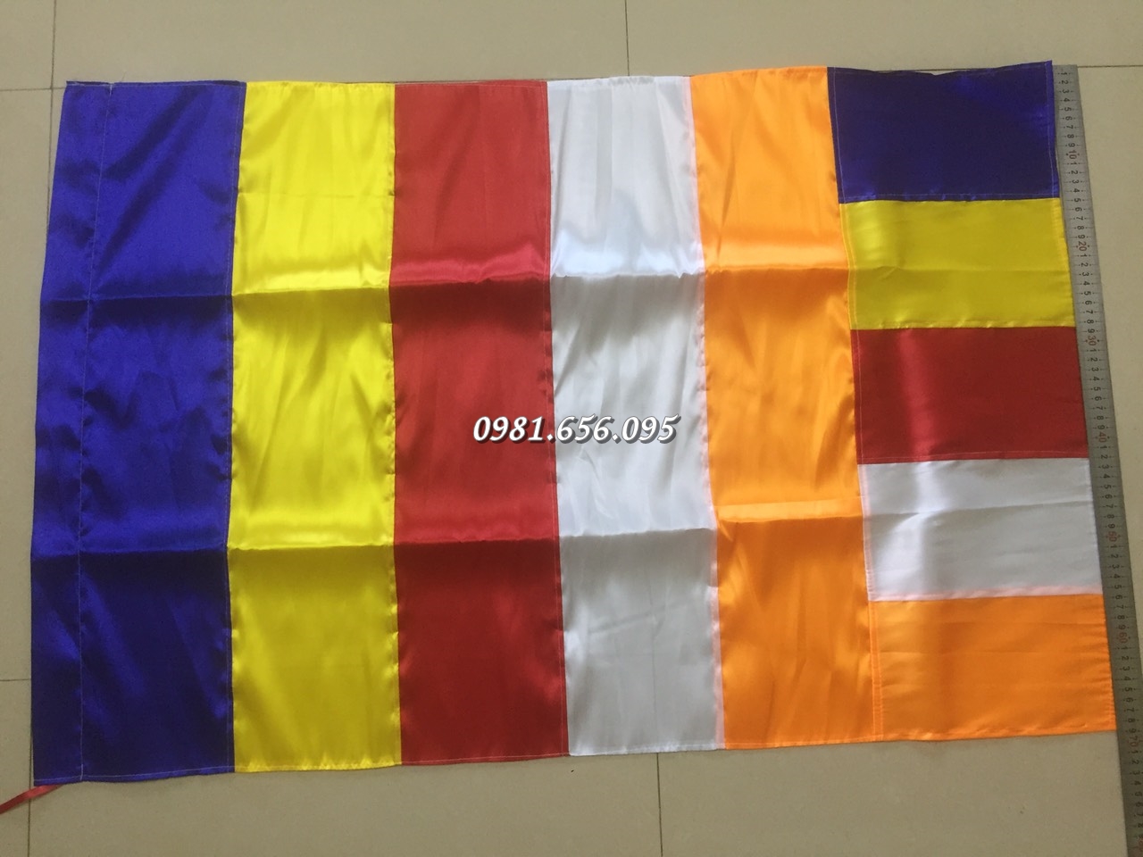 Cờ phật giáo kích thước 0.7x1.1m