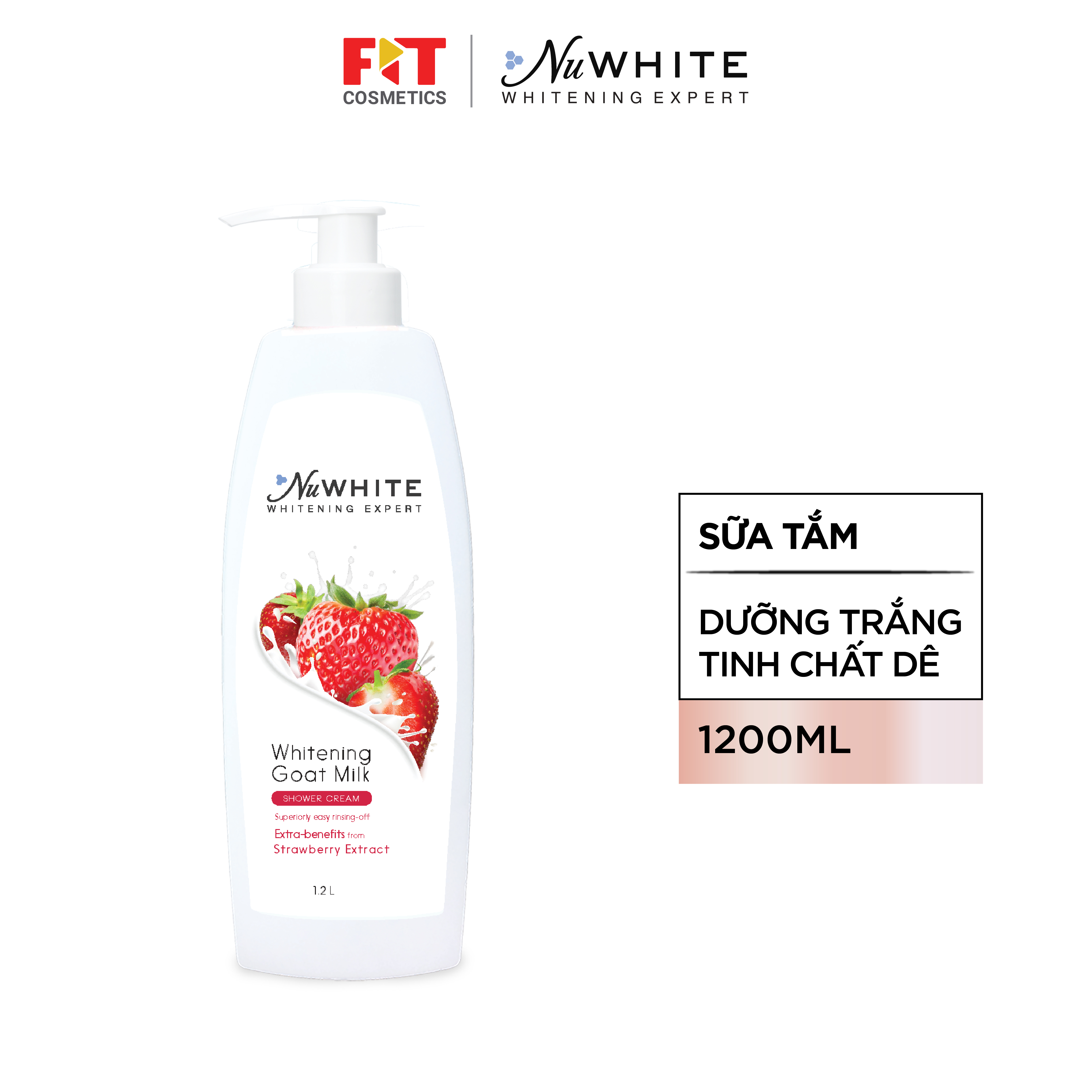Sữa tắm NuWhite sữa dê dưỡng trắng da 1.2L