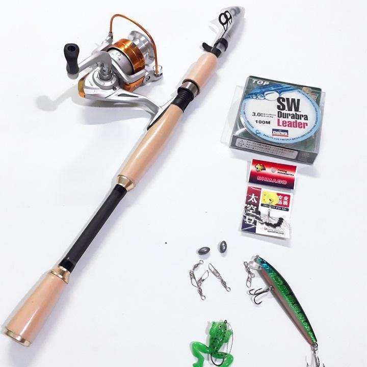 Bộ Cần Câu Máy Câu Lure Rút Gọn Kèm Máy Và Phụ Kiện