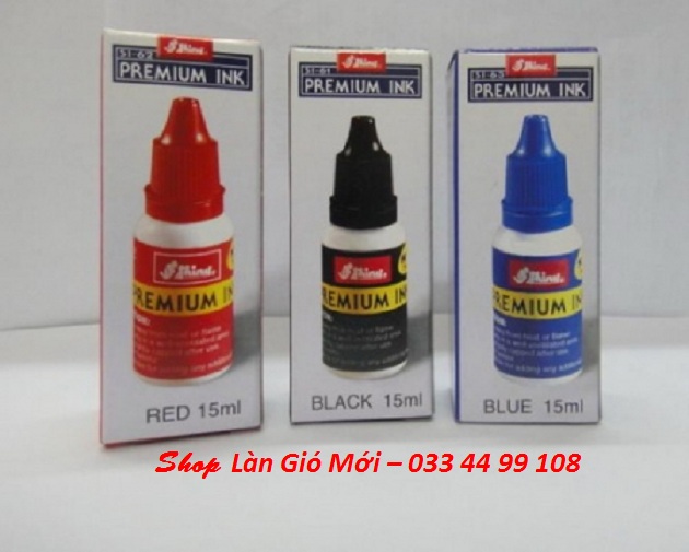 Mực chuyên dụng dùng đóng trên mọi chất liệu Shiny - SI63 (Xanh - Đỏ - Đen) - Mực dầu.VPP Làn Gió Mới