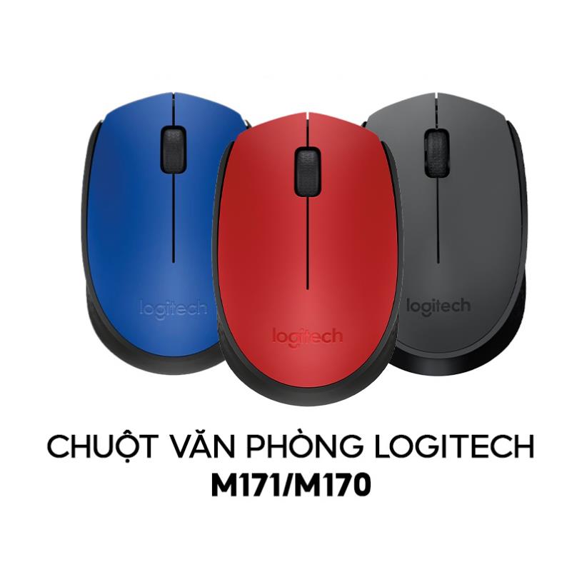 Chuột không dây logitech m171/m170 - kết nối không dây xa 10m qua reciever usb - hàng chính hãng, bảo hành 12 tháng