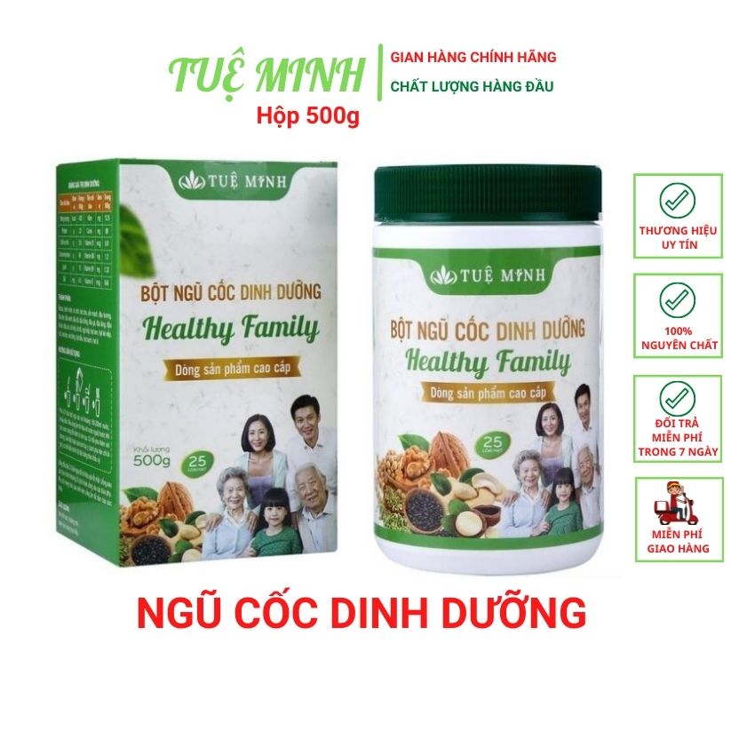 Bột ngũ cốc dinh dưỡng Tuệ Minh 25 loại hạt  thiên nhiên tốt cho sức khỏe (Hộp 500g)