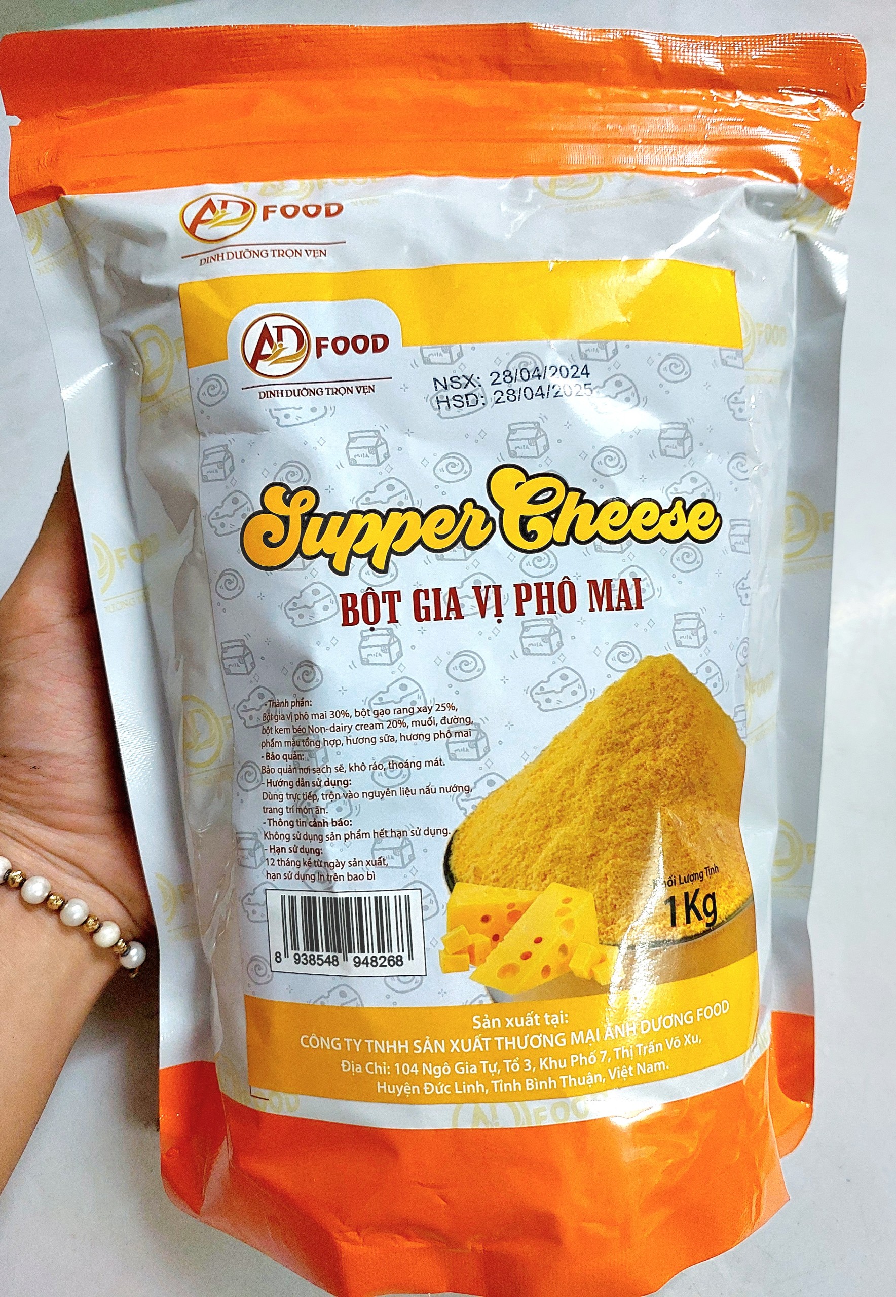 500G BỘT PHÔ MAI  SUPPER CHEESE MÀU CAM VÀNG _MẶN NHẸ BÉO_Doanvatgiasi