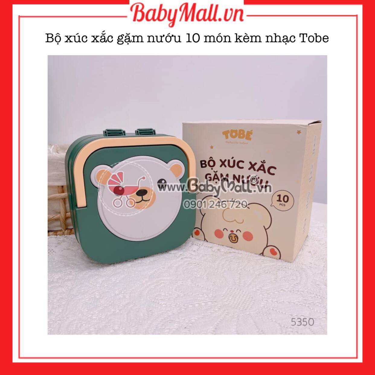 Bộ xúc xắc gặm nướu 10 món kèm nhạc TOBE Babymall.vn