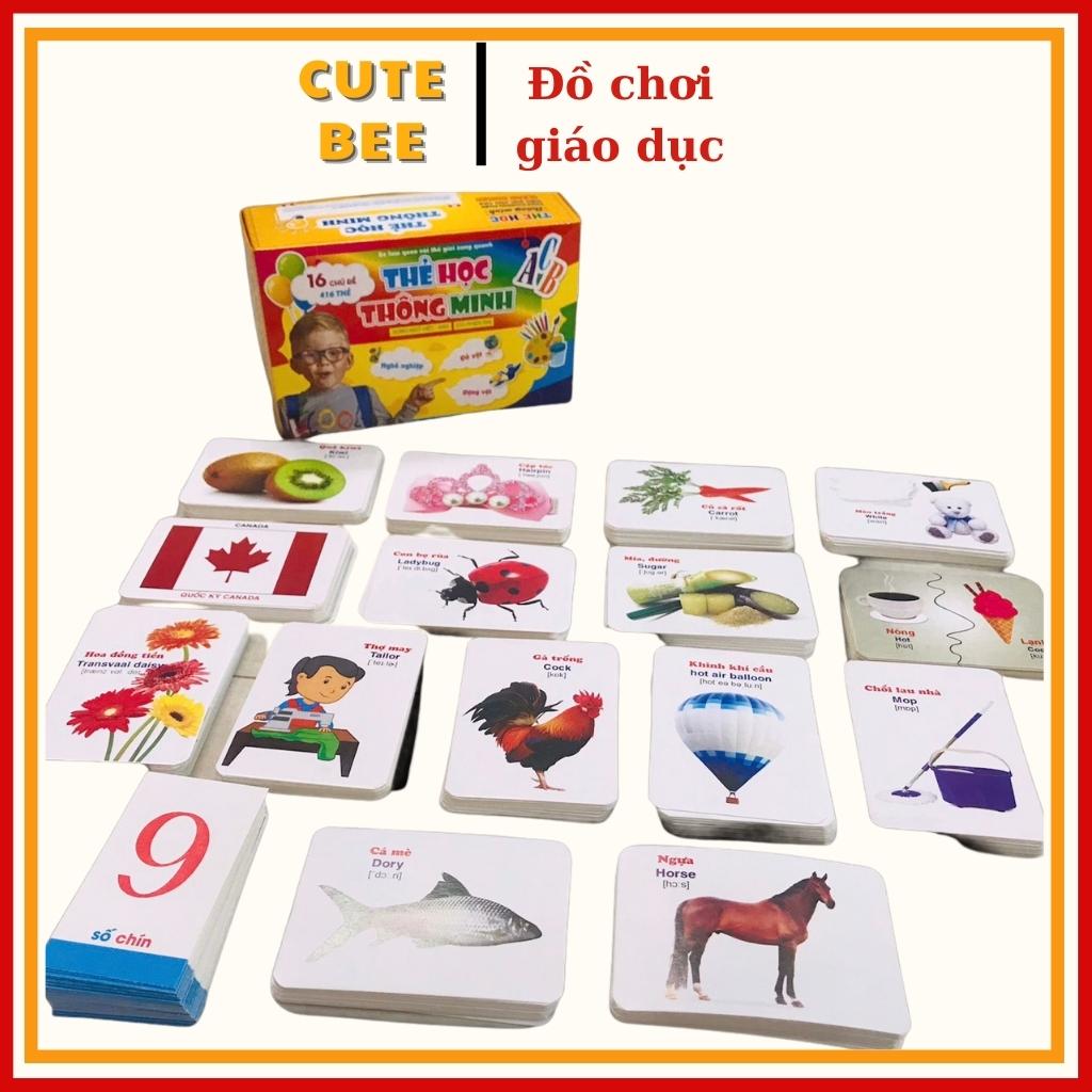 Flash cash thẻ học thông minh chất lượng cao - 16 chủ đề - 416 thẻ hình cho bé - Cute Bee Kids