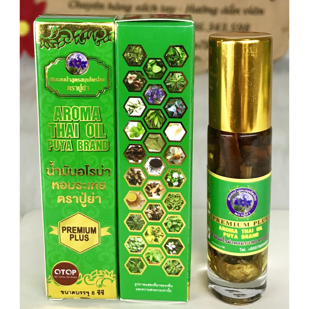 combo lốc 12 lọ dầu otop màu xanh 22 vị Thái Lan màu xanh