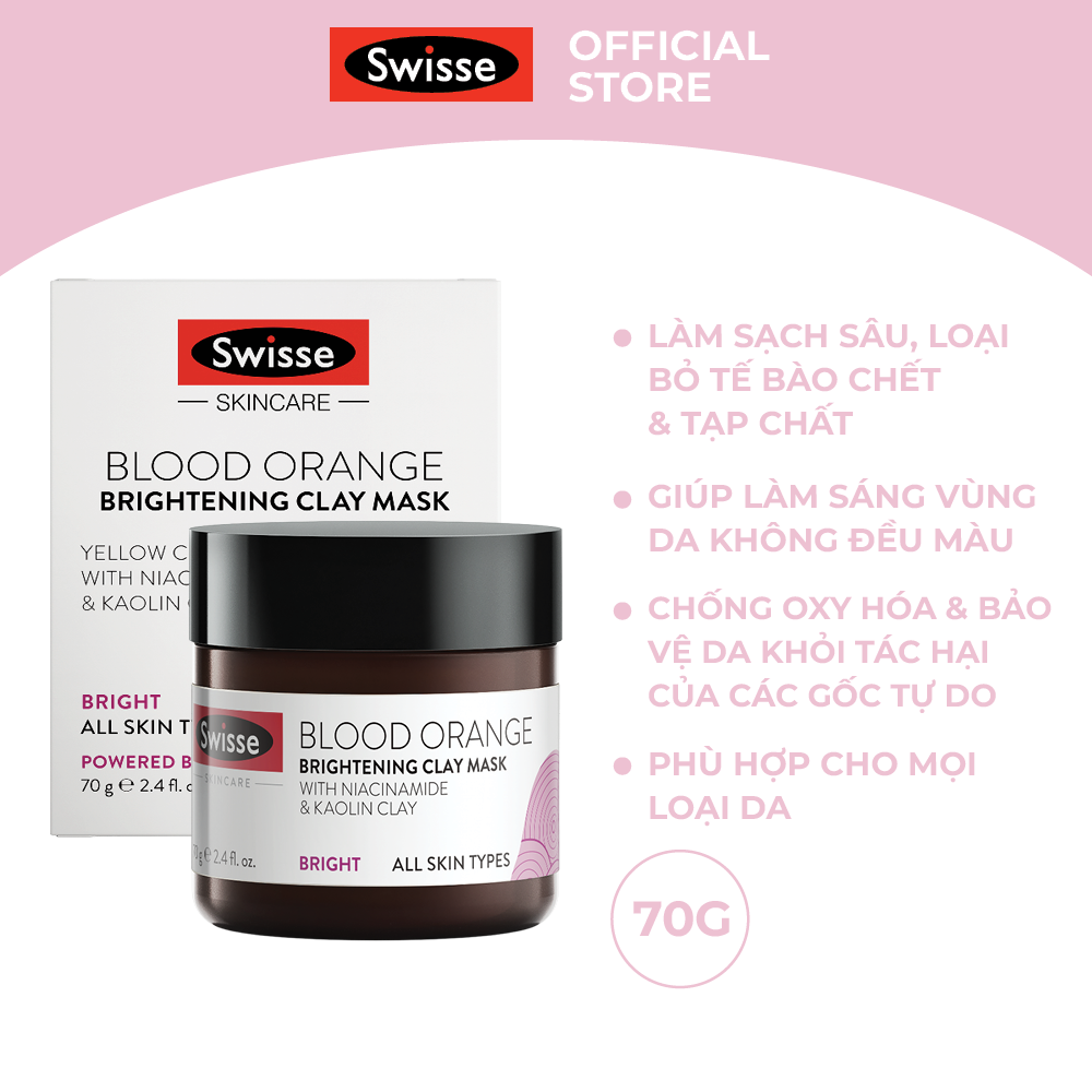Mặt Nạ Đất Sét Cao Lanh Swisse Skincare Blood Orange Clay Mask 70g