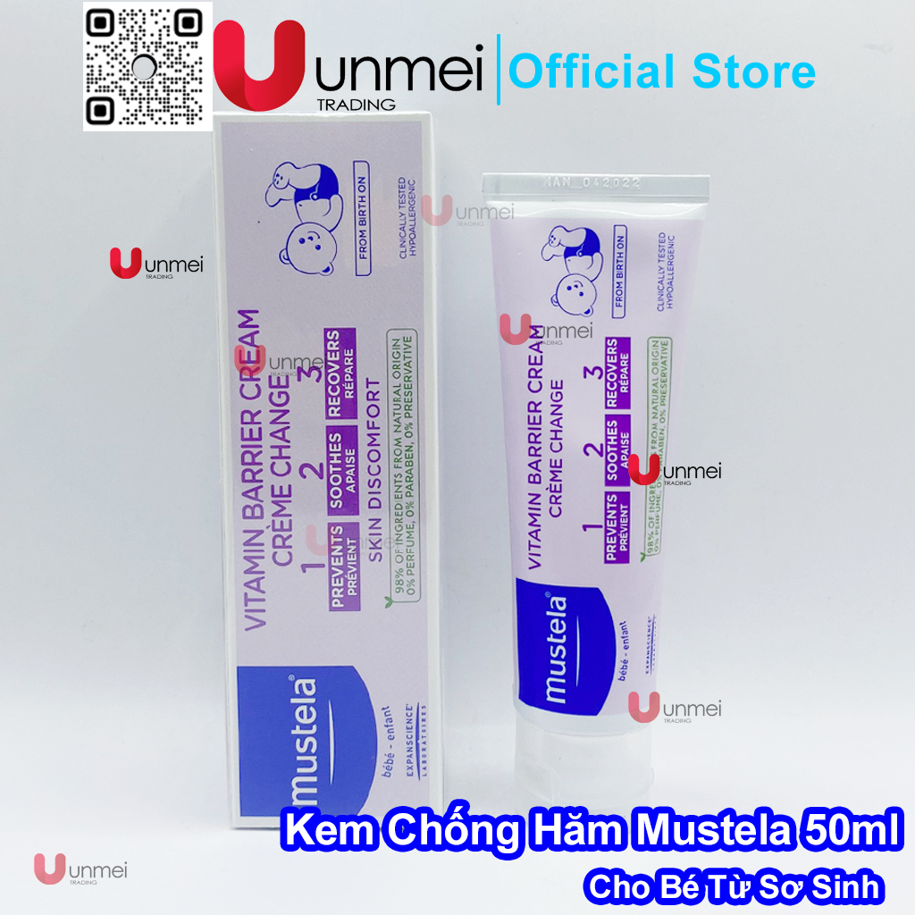 Kem chống hăm tã cho trẻ sơ sinh & em bé mustela 50ml - kem ngừa hăm mustela 123 của pháp hàng chính hãng tại unmei trading
