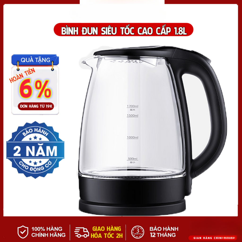 Ấm đun siêu tốc,bình đun nước thủy tinh siêu tốc 1.8l ấm đun nước mini thủy tinh 1.8l ấm đun siêu tốc- an toàn cho mọi gia đình, ấm đun nước siêu tốc, âm nước siêu tốc thái lan, bình đun nước giữ nhiệt,ấm siêu tốc giá rẻ