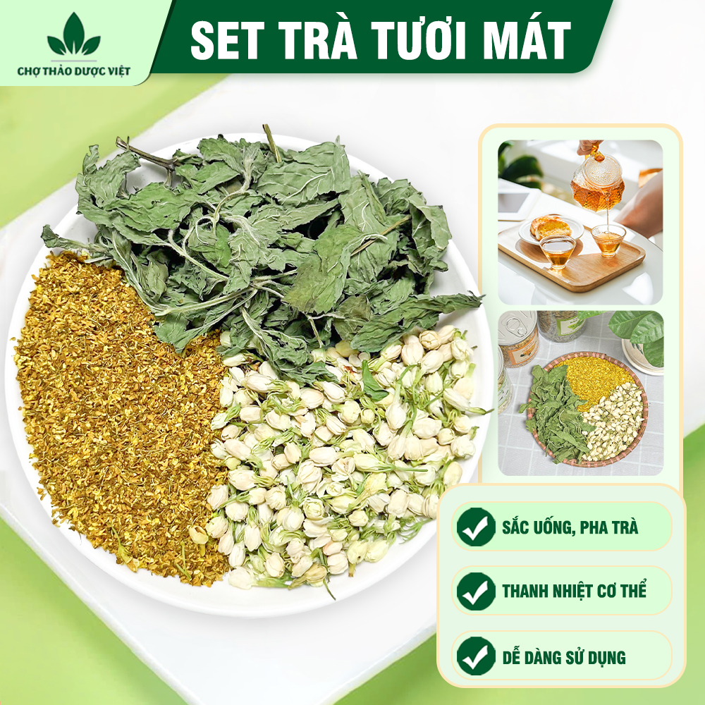 Set trà tươi mát, trà thơm mát, giúp lưu giữ hương thơm, khử mùi cơ thể, nâng hương dịu nhẹ