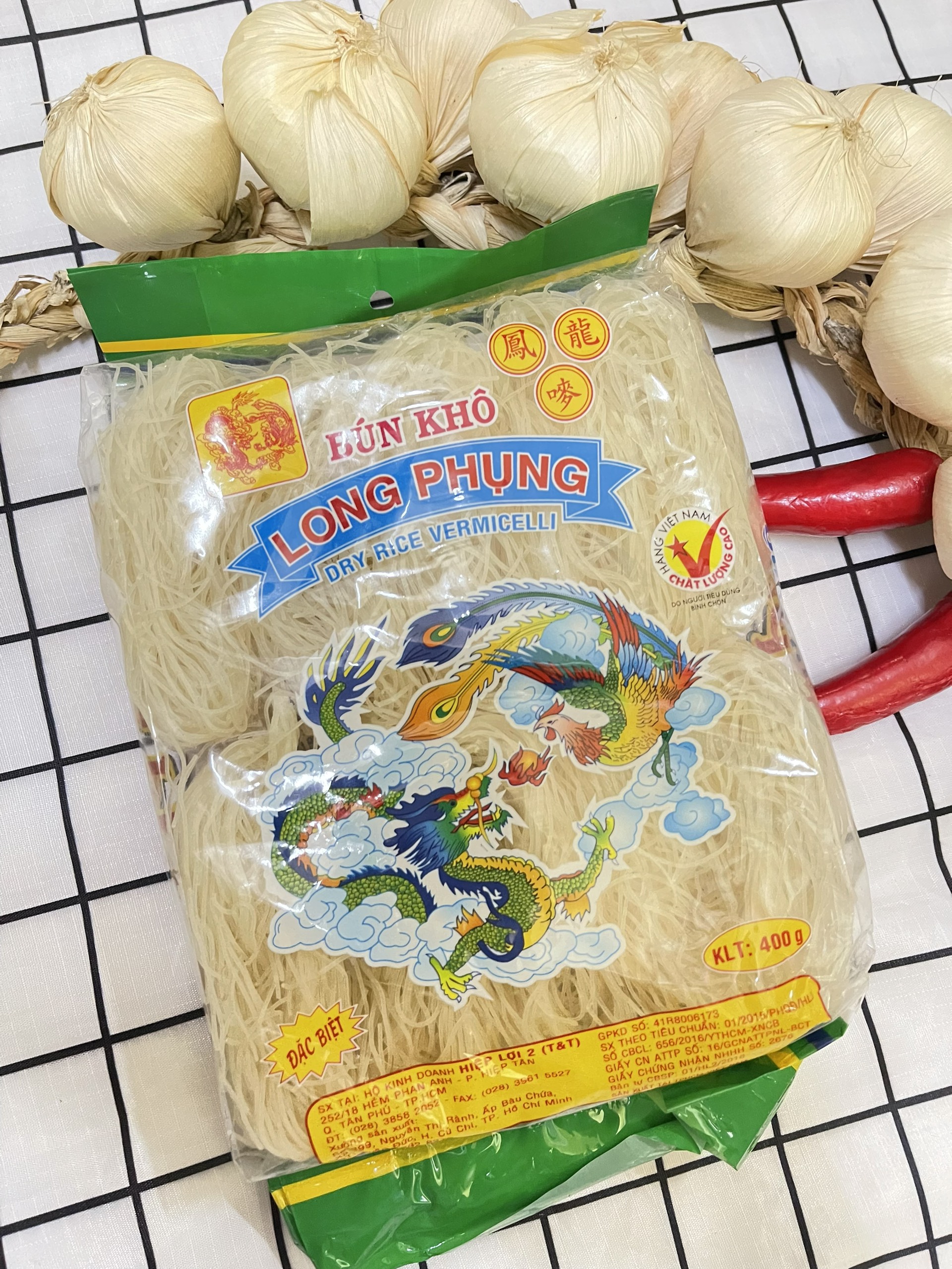 Bún gạo khô hiệu long phụng 400gram