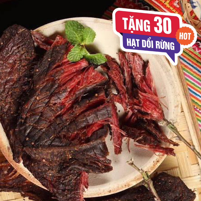 Trâu gác bếp Tây Bắc , thịt trâu sấy Tây Bắc 100% thịt lợn chuẩn vị miền núi an toàn VSTP